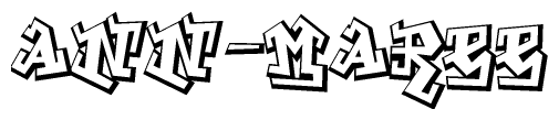 The clipart image depicts the word Ann-maree in a style reminiscent of graffiti. The letters are drawn in a bold, block-like script with sharp angles and a three-dimensional appearance.