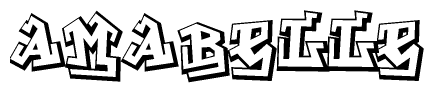 The clipart image depicts the word Amabelle in a style reminiscent of graffiti. The letters are drawn in a bold, block-like script with sharp angles and a three-dimensional appearance.