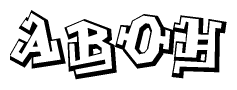 The clipart image features a stylized text in a graffiti font that reads Aboh.