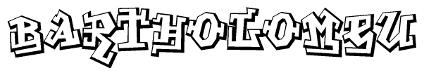 The clipart image features a stylized text in a graffiti font that reads Bartholomeu.