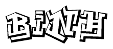 The clipart image features a stylized text in a graffiti font that reads Binh.