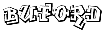 The clipart image features a stylized text in a graffiti font that reads Buford.