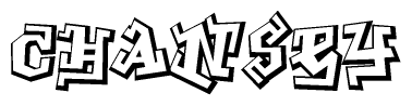 The image is a stylized representation of the letters Chansey designed to mimic the look of graffiti text. The letters are bold and have a three-dimensional appearance, with emphasis on angles and shadowing effects.