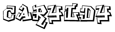 The clipart image features a stylized text in a graffiti font that reads Caryldy.