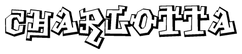 The clipart image features a stylized text in a graffiti font that reads Charlotta.