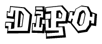 The clipart image features a stylized text in a graffiti font that reads Dipo.