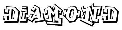 The clipart image features a stylized text in a graffiti font that reads Diamond.