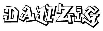 The clipart image features a stylized text in a graffiti font that reads Danzig.