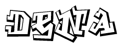 The clipart image features a stylized text in a graffiti font that reads Dena.