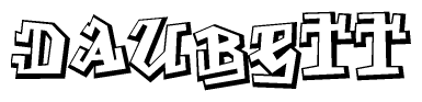 The clipart image features a stylized text in a graffiti font that reads Daubett.
