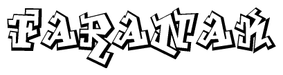 The clipart image features a stylized text in a graffiti font that reads Faranak.