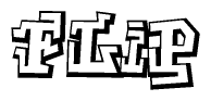 The clipart image features a stylized text in a graffiti font that reads Flip.