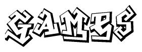 The clipart image features a stylized text in a graffiti font that reads Games.