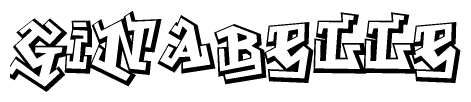 The clipart image depicts the word Ginabelle in a style reminiscent of graffiti. The letters are drawn in a bold, block-like script with sharp angles and a three-dimensional appearance.