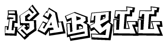 The clipart image depicts the word Isabell in a style reminiscent of graffiti. The letters are drawn in a bold, block-like script with sharp angles and a three-dimensional appearance.