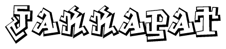 The clipart image features a stylized text in a graffiti font that reads Jakkapat.