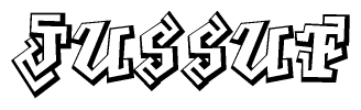 The clipart image features a stylized text in a graffiti font that reads Jussuf.