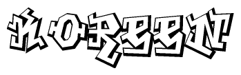 The clipart image features a stylized text in a graffiti font that reads Koreen.