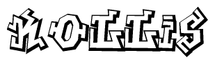 The clipart image features a stylized text in a graffiti font that reads Kollis.