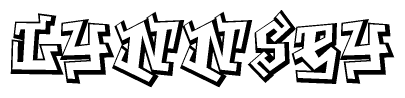 The clipart image features a stylized text in a graffiti font that reads Lynnsey.