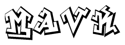 The clipart image features a stylized text in a graffiti font that reads Mavk.