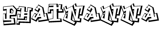 The clipart image depicts the word Phatnanna in a style reminiscent of graffiti. The letters are drawn in a bold, block-like script with sharp angles and a three-dimensional appearance.