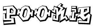 The clipart image features a stylized text in a graffiti font that reads Pookie.