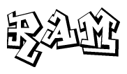 The clipart image features a stylized text in a graffiti font that reads Ram.