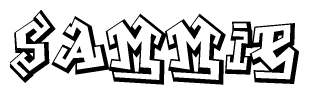 The image is a stylized representation of the letters Sammie designed to mimic the look of graffiti text. The letters are bold and have a three-dimensional appearance, with emphasis on angles and shadowing effects.