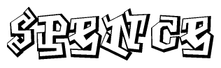 The clipart image features a stylized text in a graffiti font that reads Spence.