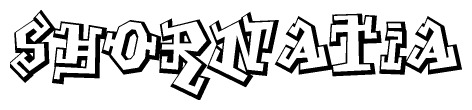 The clipart image features a stylized text in a graffiti font that reads Shornatia.