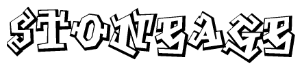 The clipart image features a stylized text in a graffiti font that reads Stoneage.