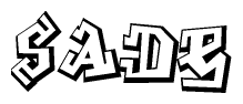 The image is a stylized representation of the letters Sade designed to mimic the look of graffiti text. The letters are bold and have a three-dimensional appearance, with emphasis on angles and shadowing effects.