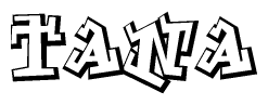 The clipart image features a stylized text in a graffiti font that reads Tana.