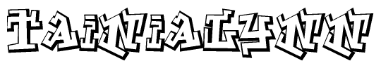 The clipart image depicts the word Tainialynn in a style reminiscent of graffiti. The letters are drawn in a bold, block-like script with sharp angles and a three-dimensional appearance.
