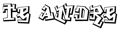 The clipart image depicts the word Te andre in a style reminiscent of graffiti. The letters are drawn in a bold, block-like script with sharp angles and a three-dimensional appearance.
