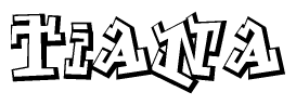 The clipart image features a stylized text in a graffiti font that reads Tiana.