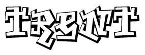 The clipart image features a stylized text in a graffiti font that reads Trent.