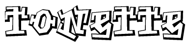 The clipart image features a stylized text in a graffiti font that reads Tonette.