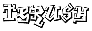 The clipart image features a stylized text in a graffiti font that reads Terush.