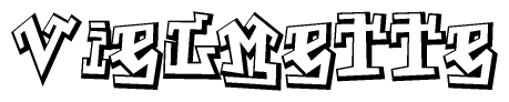 The clipart image features a stylized text in a graffiti font that reads Vielmette.