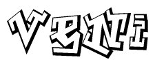 The clipart image features a stylized text in a graffiti font that reads Veni.