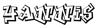 The clipart image features a stylized text in a graffiti font that reads Yannis.