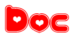 The image displays the word Doc written in a stylized red font with hearts inside the letters.