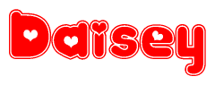 The image displays the word Daisey written in a stylized red font with hearts inside the letters.