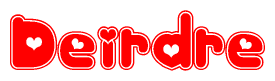 The image displays the word Deirdre written in a stylized red font with hearts inside the letters.