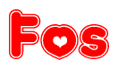 The image displays the word Fos written in a stylized red font with hearts inside the letters.