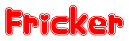The image displays the word Fricker written in a stylized red font with hearts inside the letters.