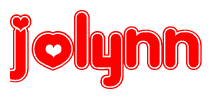 The image displays the word Jolynn written in a stylized red font with hearts inside the letters.