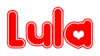 The image displays the word Lula written in a stylized red font with hearts inside the letters.